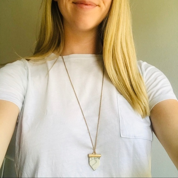 *2/$15* White Marble Stone Necklace ❣️ - Picture 2 of 2